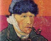 文森特威廉梵高 - 叼着烟斗、包扎着耳朵的自画像